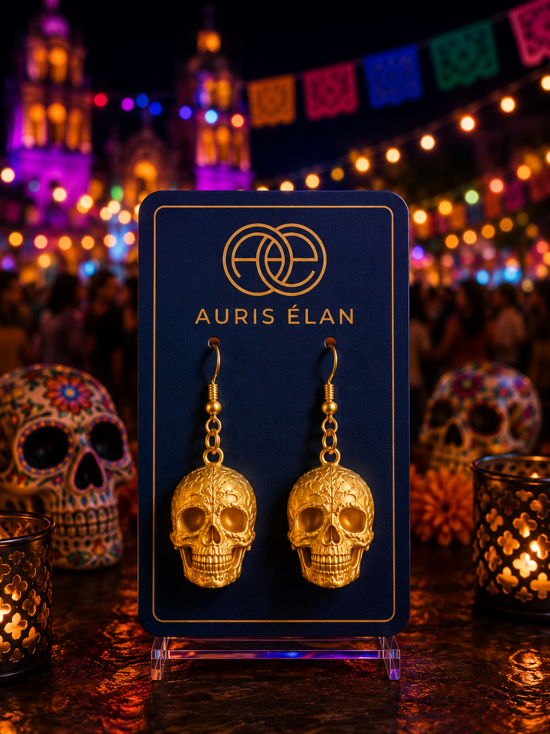 Sugar-skull earrings
