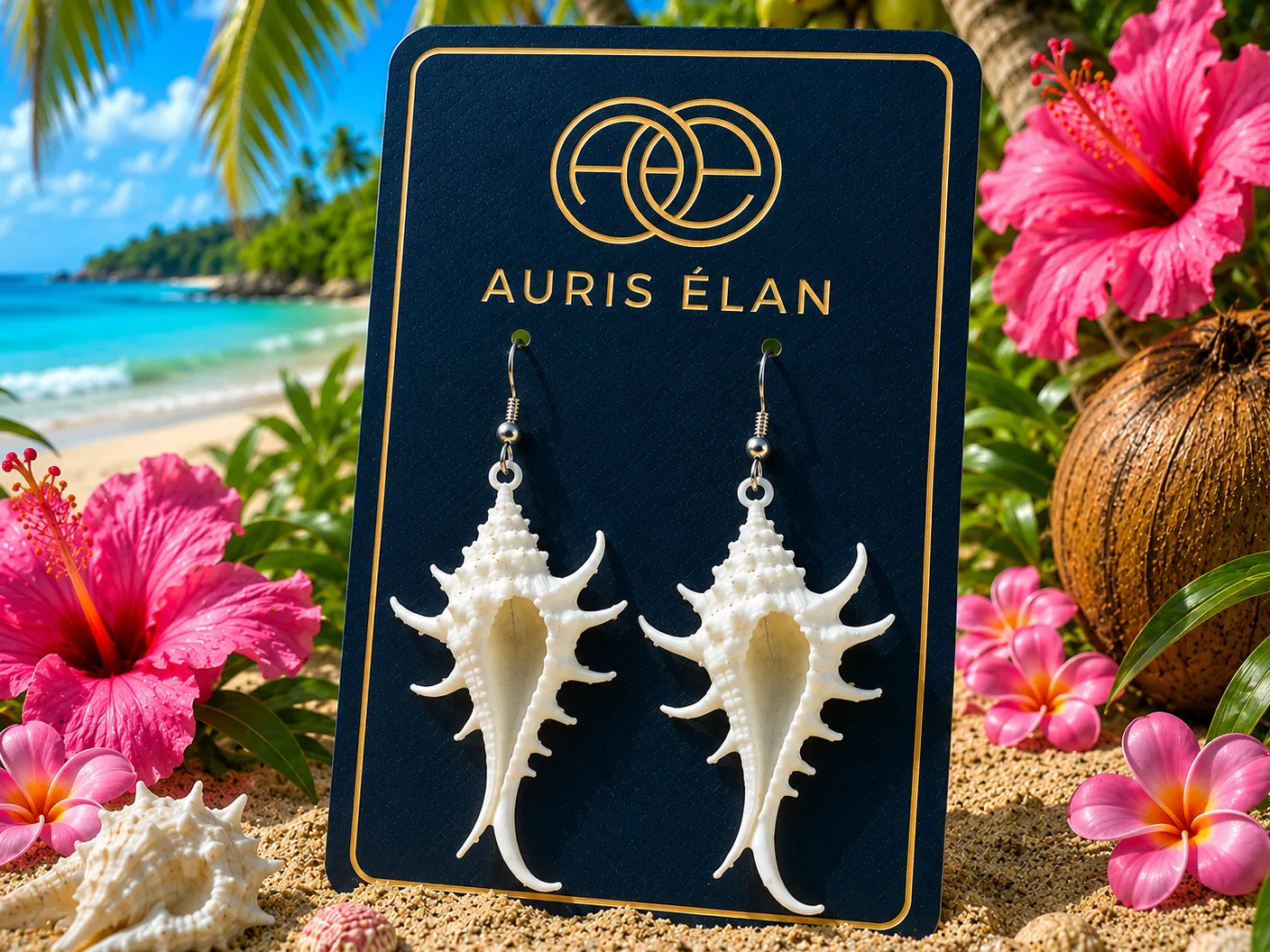 Murex shell earrings
