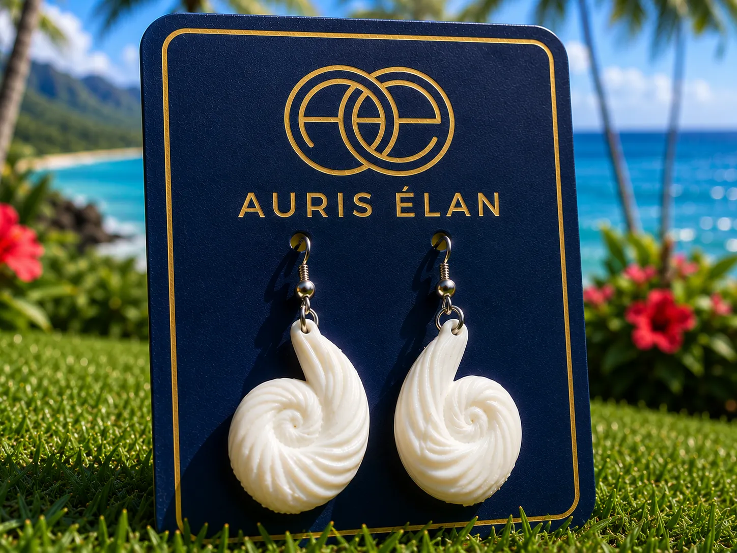 Nautilus swirl earrings