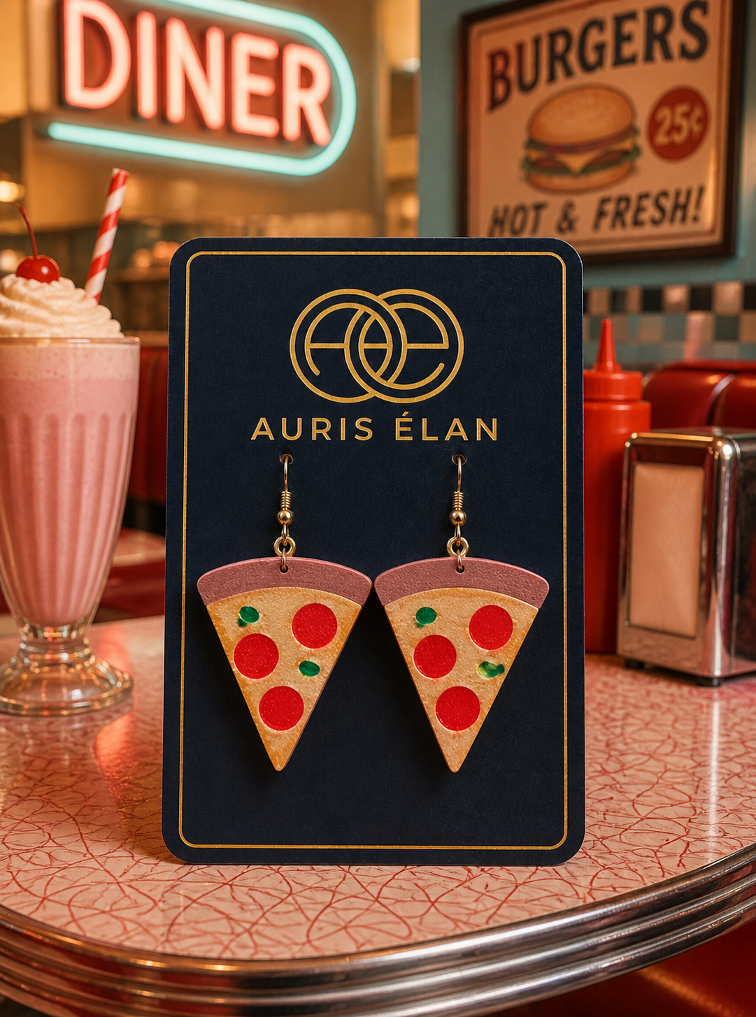 Pizza slice earrings