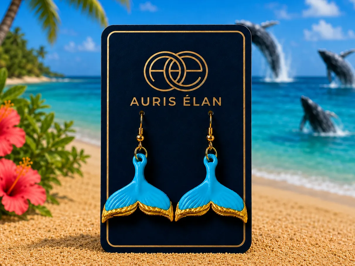 Whale tail earrings